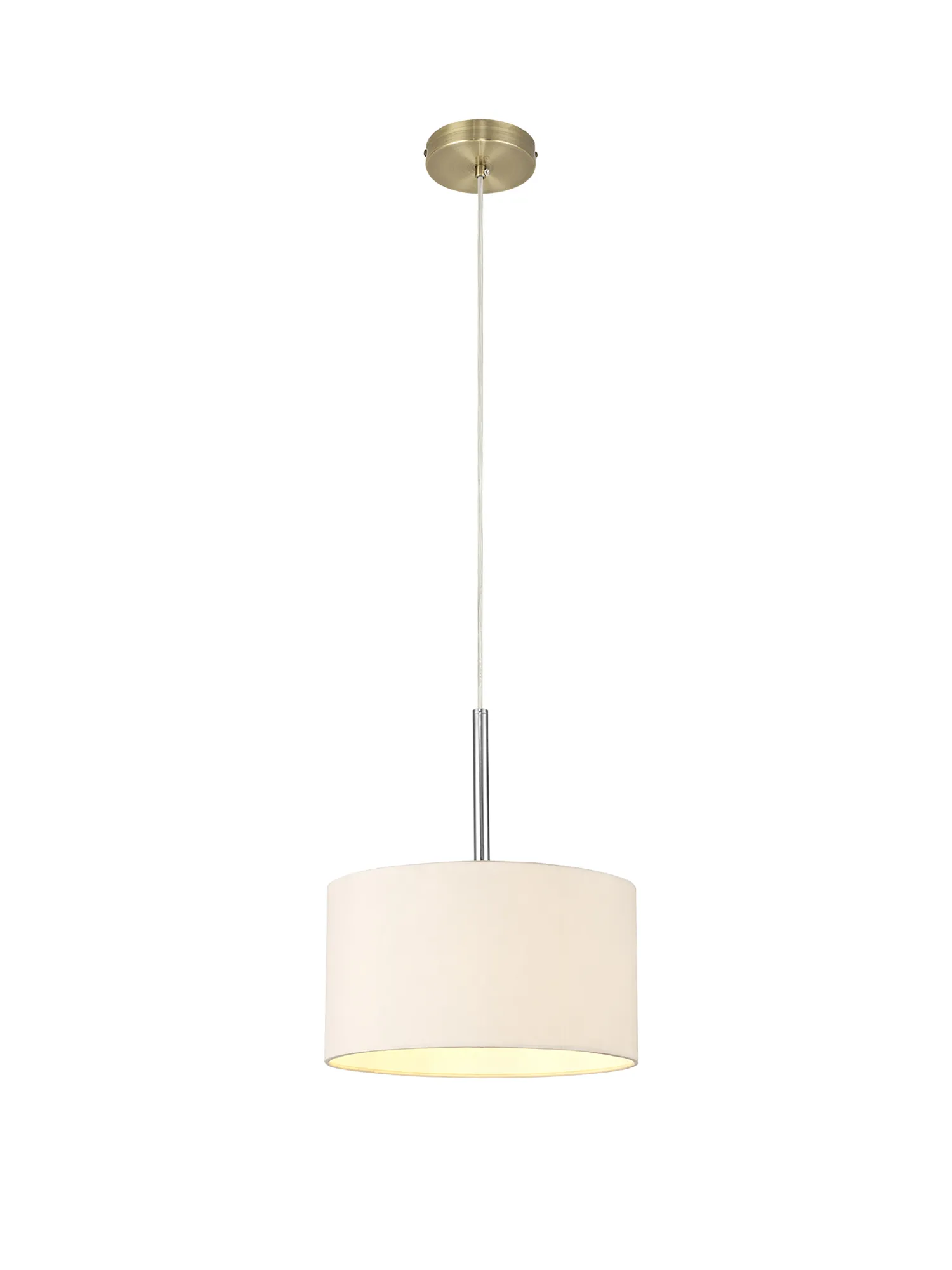 Baymont 30cm Pendant 1 Light Antique Brass, Nude Beige/Moonlight DK0200  Deco Baymont AB NU